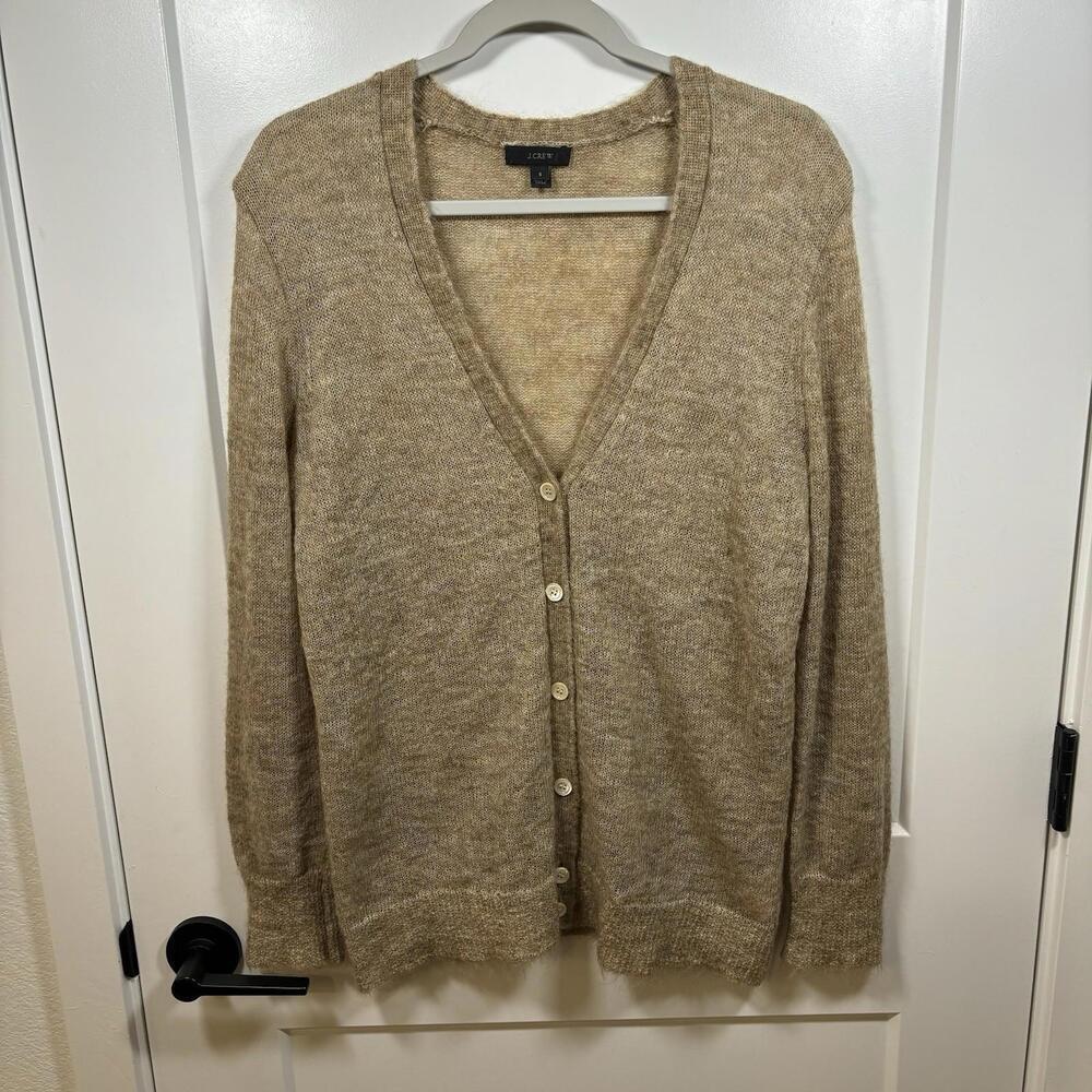 J. Crew Mohair Blend Knit Cardigan Boyfriend Cardigan Button Down Old Money Sz S